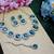 Green rhodium premium designer american diamond and stone work necklace set
