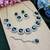 Green rhodium premium designer american diamond and stone work necklace set