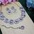 Purple rhodium premium designer american diamond and stone work necklace set