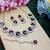 Maroon rhodium premium designer american diamond and stone work necklace set