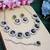 Green rhodium premium designer american diamond and stone work necklace set