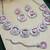 Pink rhodium premium designer american diamond and stone work necklace set