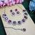 Purple rhodium premium designer american diamond and stone work necklace set