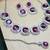 Purple rhodium premium designer american diamond and stone work necklace set