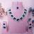 Blue rhodium premium designer american diamond and stone work necklace set
