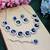 Blue rhodium premium designer american diamond and stone work necklace set