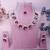 Pink rhodium premium designer american diamond and stone work necklace set