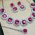 Pink rhodium premium designer american diamond and stone work necklace set