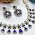 Blue yellow gold premium designer american diamond and stone work necklace set