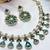 Green yellow gold premium designer american diamond and stone work necklace set