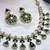 Green yellow gold premium designer american diamond and stone work necklace set
