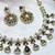 Green yellow gold premium designer american diamond and stone work necklace set