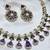 Blue yellow gold premium designer american diamond and stone work necklace set