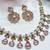 Pink yellow gold premium designer american diamond and stone work necklace set
