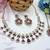Purple yellow gold premium designer american diamond and stone work necklace set