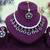 Blue yellow gold premium designer american diamond and stone work necklace set