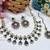 Blue yellow gold premium designer american diamond and stone work necklace set