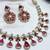 Pink yellow gold premium designer american diamond and stone work necklace set