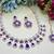 Blue rose gold premium designer american diamond and stone work necklace set