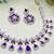 Blue rose gold premium designer american diamond and stone work necklace set