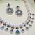 Green rose gold premium designer american diamond and stone work necklace set