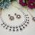 Green rose gold premium designer american diamond and stone work necklace set