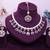 Purple rose gold premium designer american diamond and stone work necklace set