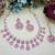 Purple rose gold premium designer american diamond and stone work necklace set