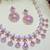 Purple rose gold premium designer american diamond and stone work necklace set