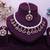 Maroon rose gold premium designer american diamond and stone work necklace set