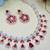 Maroon rose gold premium designer american diamond and stone work necklace set