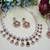 Green rose gold premium designer american diamond and stone work necklace set
