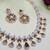 Green rose gold premium designer american diamond and stone work necklace set