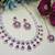 Blue rose gold premium designer american diamond and stone work necklace set