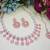 Pink rose gold premium designer american diamond and stone work necklace set