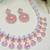 Pink rose gold premium designer american diamond and stone work necklace set