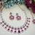 Purple rose gold premium designer american diamond and stone work necklace set