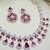 Purple rose gold premium designer american diamond and stone work necklace set