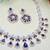 Blue rose gold premium designer american diamond and stone work necklace set