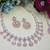White rose gold premium designer american diamond and stone work necklace set