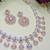 White rose gold premium designer american diamond and stone work necklace set