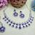 Blue rhodium premium designer american diamond and stone work necklace set