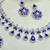 Blue rhodium premium designer american diamond and stone work necklace set