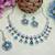 Green rhodium premium designer american diamond and stone work necklace set
