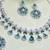 Green rhodium premium designer american diamond and stone work necklace set