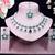 Green rhodium premium designer american diamond and stone work necklace set