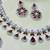 Maroon rhodium premium designer american diamond and stone work necklace set