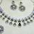 Green rhodium premium designer american diamond and stone work necklace set