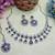 Blue rhodium premium designer american diamond and stone work necklace set