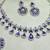 Blue rhodium premium designer american diamond and stone work necklace set